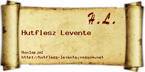 Hutflesz Levente névjegykártya