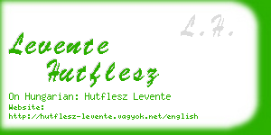 levente hutflesz business card